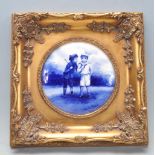 BLUE AND WHITE EDWARDIAN WALL PLAQUE