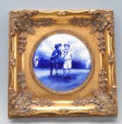 BLUE AND WHITE EDWARDIAN WALL PLAQUE
