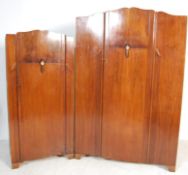 VINTAGE MID 20TH CENTURY ART DECO LEBUS WALNUT VENEER BEDROOM SUITE