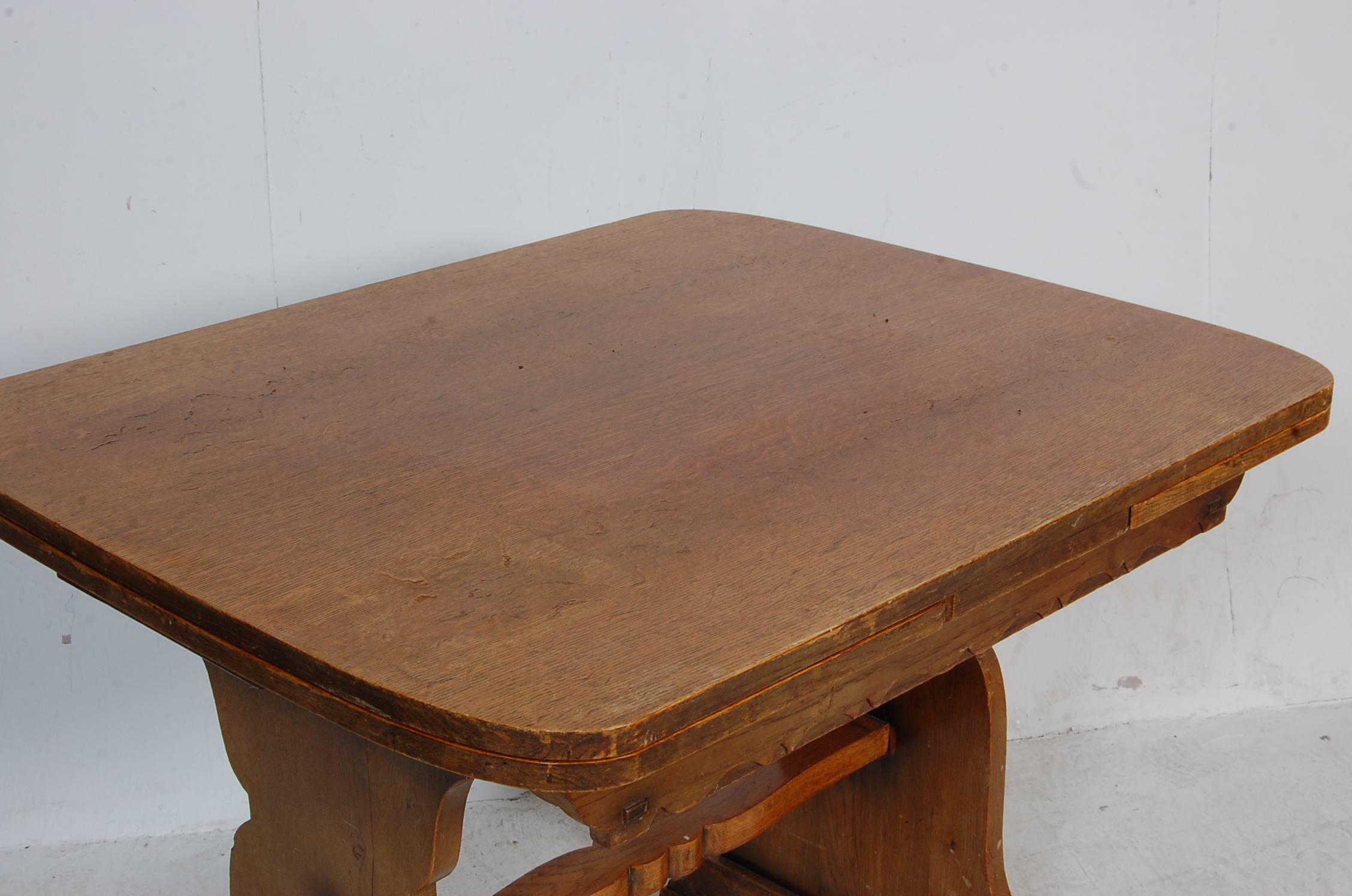 1940’S OAK EXTENDING DRAW LEAF DINING TABLE - Image 3 of 5