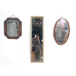 GROUP OF THREE 20TH CENTURY WALL HANGING MIRRORS