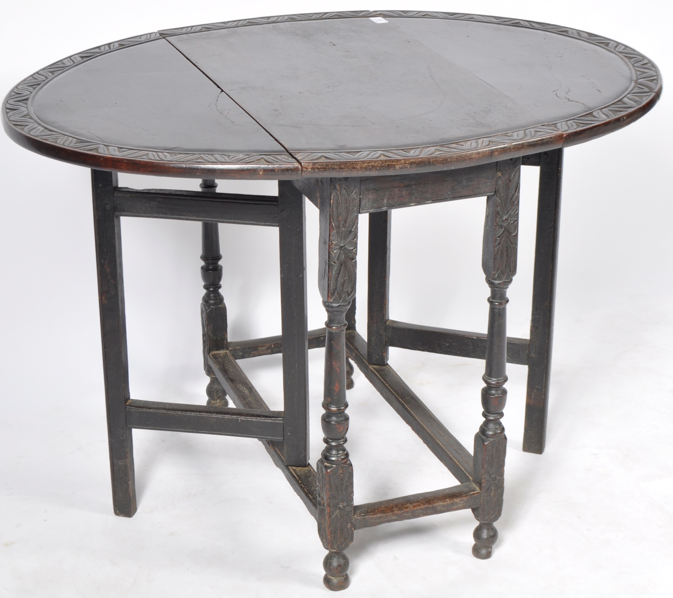 JOHN MURPHY 18TH CENTURY GEORGIAN OAK GATE LEG TABLE - Image 5 of 8