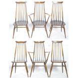 ERCOL - GOLDSMITH WINDSOR SET OF SIX HIGH BACK DINING CHAIRS