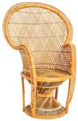 RETRO WICKER AND CANE CHILDRENS PEACOCK CHAIR