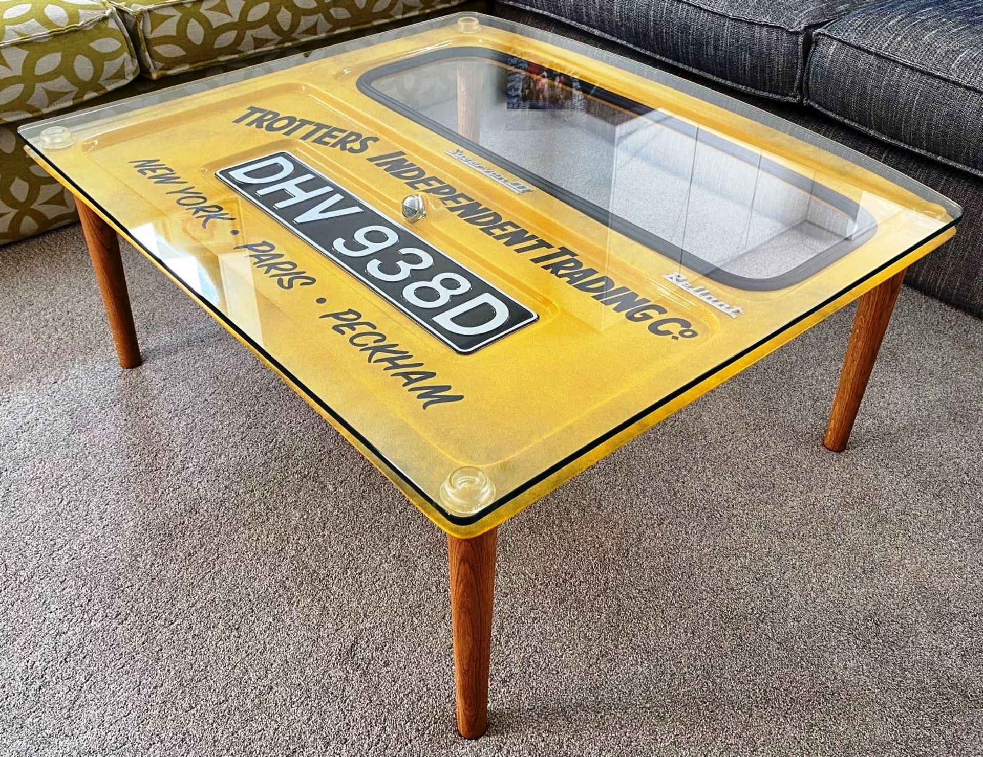 ONLY FOOLS & HORSES - RELIANT REGAL VAN DOOR CUSTOM COFFEE TABLE