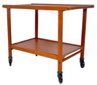 STAPLES & CO LTD MID CENTURY TEAK TWO TIER TEA TROLLEY