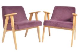 MATCHING PAIR OF MID CENTURY A-FRAME OAK CHAIRS