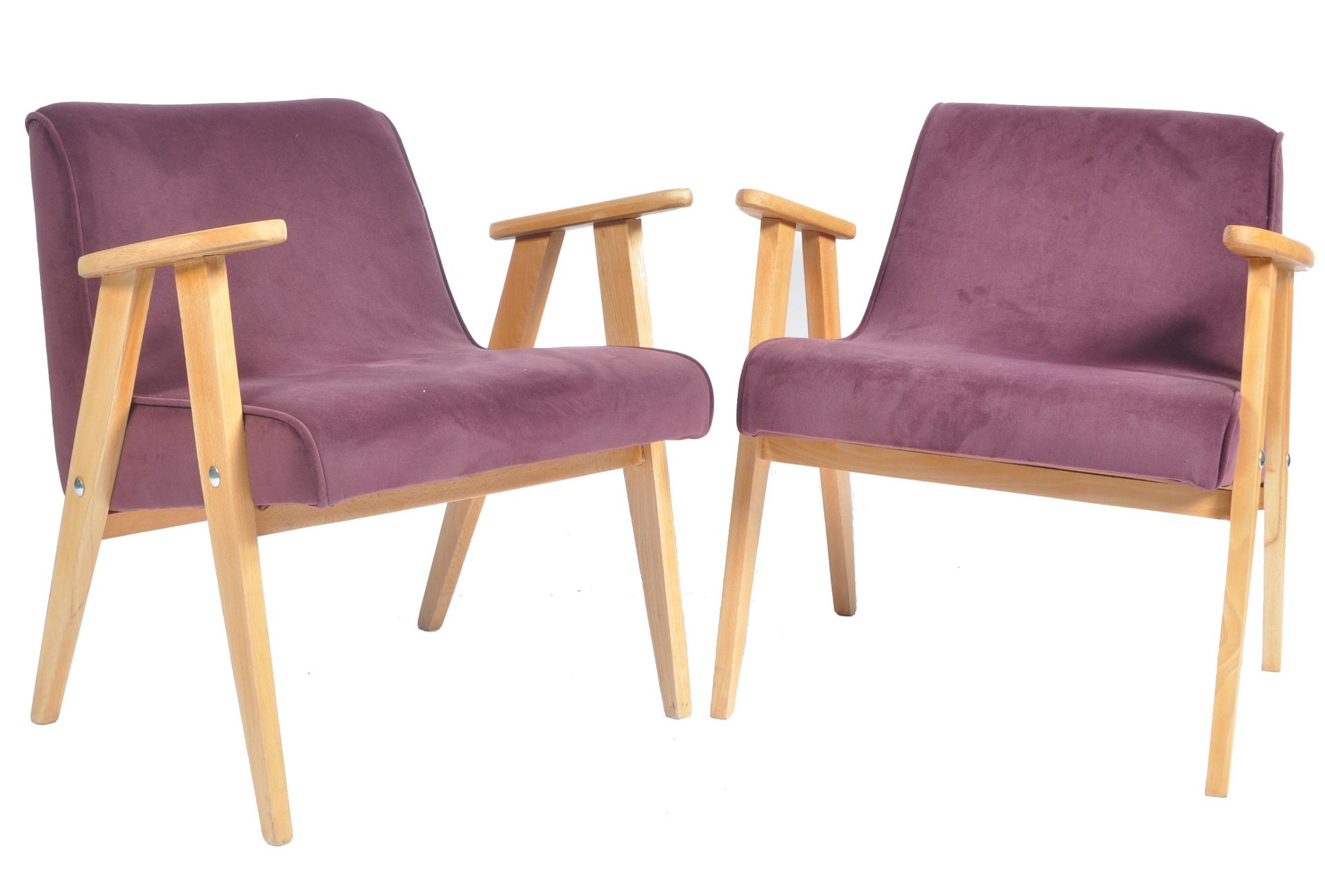 MATCHING PAIR OF MID CENTURY A-FRAME OAK CHAIRS