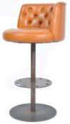 AMERICAN STYLE TAN BROWN LEATHER BAR STOOL