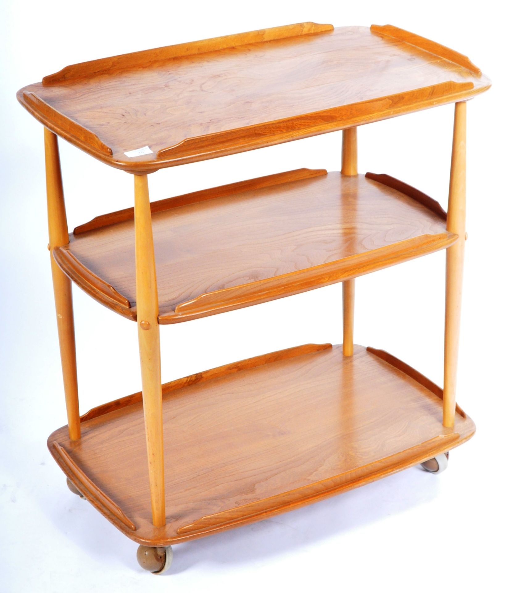 ERCOL MODEL 458 RETRO VINATGE BEECH AND ELM DRINKS TROLLEY - Image 2 of 6