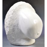 UNUSUAL MODERN ART WHITE MARBLE SCULPTURE OF A BREAST
