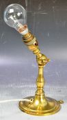 EDWARDIAN VINTAGE POLISHED BRASS ADJUSTABLE WALL SCONCE / DESK LAMP