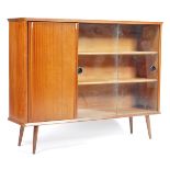 RETRO VINTAGE TEAK WOOD SIDPLAY CABINET BOOKCASE