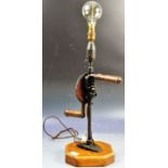 VINTAGE BESPOKE STEAMPUNK HAND HELD DRILL LAMP LIGHT