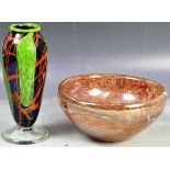 TWO PIECES OF RETRO VINTAGE STUDIO ART GLASS