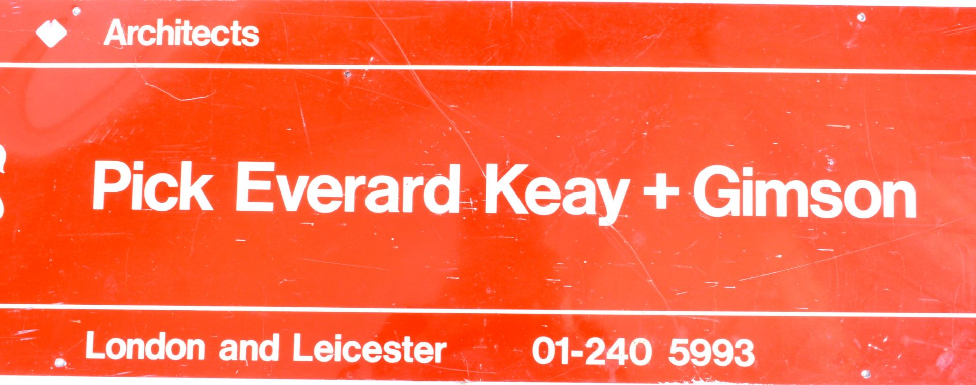 PICK EVERARD KEAY + GIMSON ARCHITECTS ADVERTISING METAL SIGN - Image 4 of 6