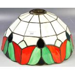 20TH CENTURY TIFFANY STYLE LEADED GLASS SHADE