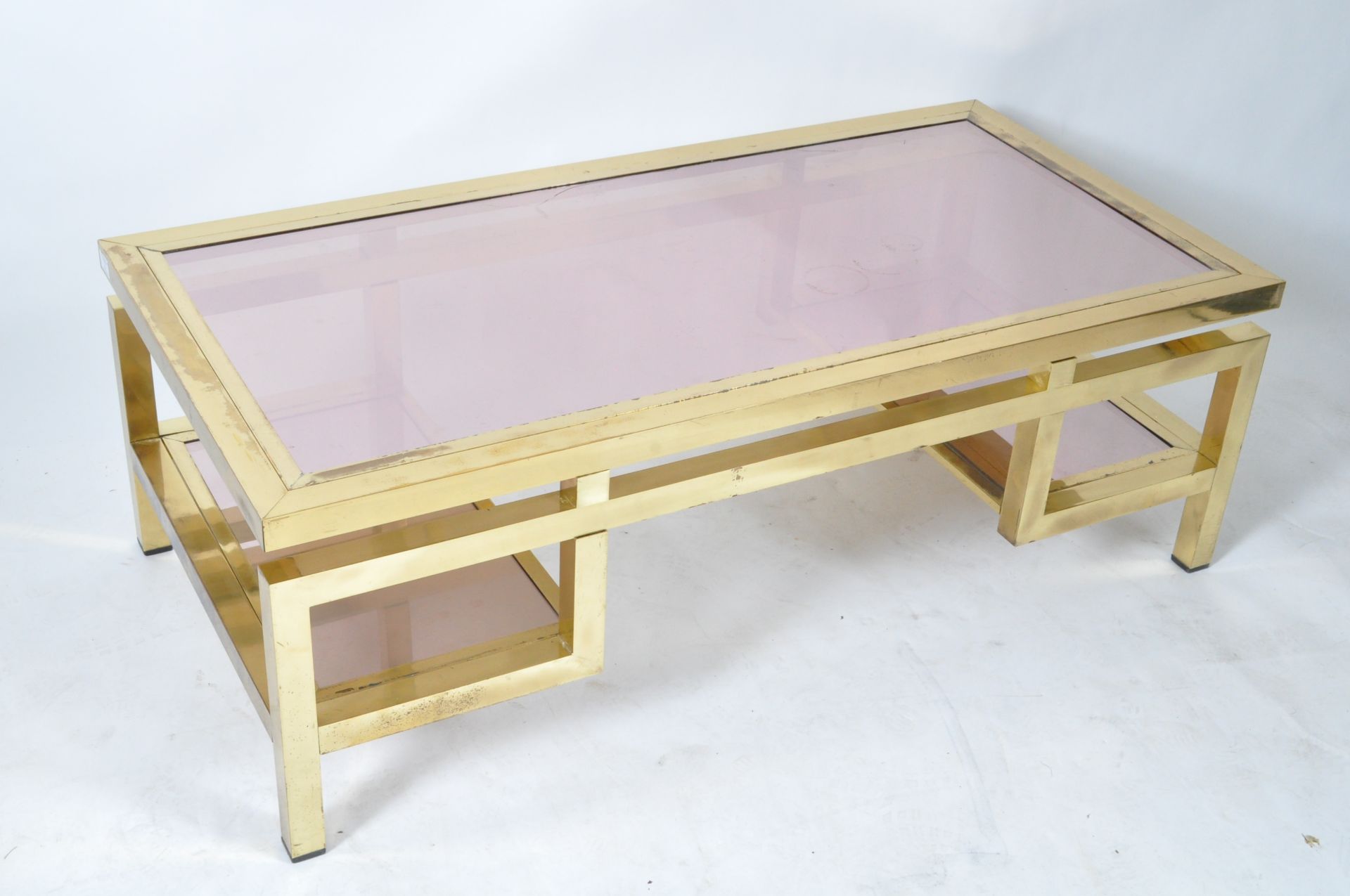 GUY LEFEVRE - MAISON JANSEN - BRASS & LUCITE COFFEE TABLE - Image 3 of 6