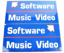 MATCHING PAIR OF SOFTWARE / MUSIC VIDEO ACRYLIC SHOP SIGNS