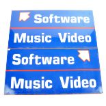 MATCHING PAIR OF SOFTWARE / MUSIC VIDEO ACRYLIC SHOP SIGNS