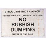 NO RUBBISH DUMPING PUBLIC NOTICE ALUMINUM SIGN