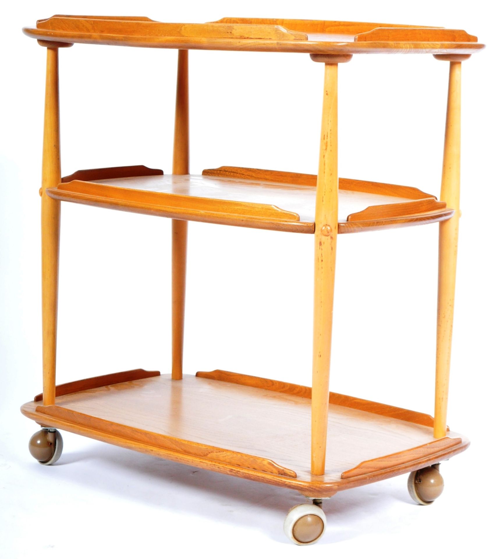 ERCOL MODEL 458 RETRO VINATGE BEECH AND ELM DRINKS TROLLEY - Image 3 of 6