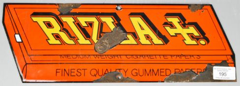 RARE RIZLA ADVERTISING ENAMEL CIGARETTE SIGN