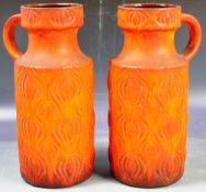 PAIR OF SCHEURICH WEST GERMAN POTTERY VASES 485 - 28