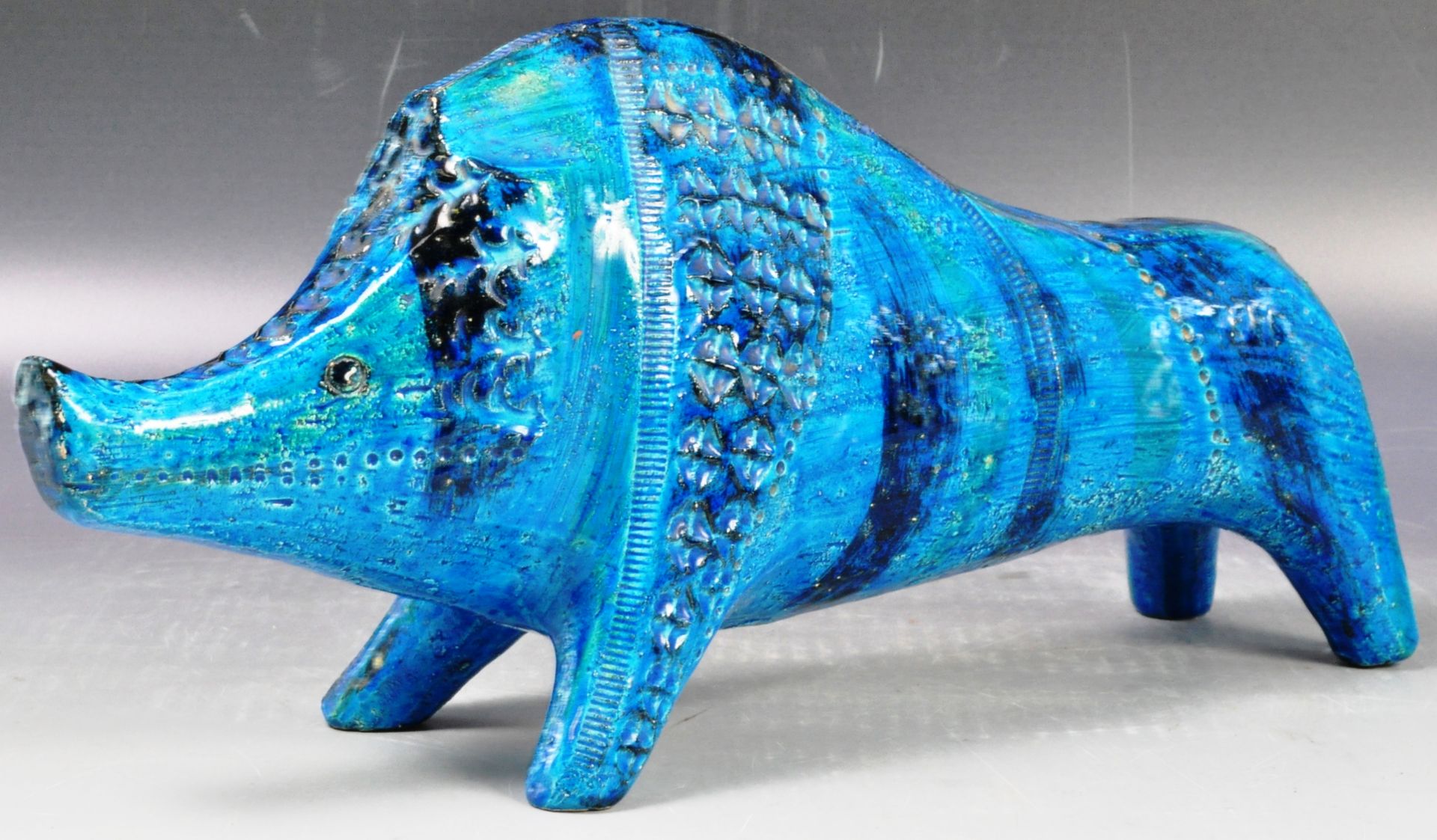 ALDO LONDI - BITOSSI - RIMINI BLUE WILD BOAR FIGURINE