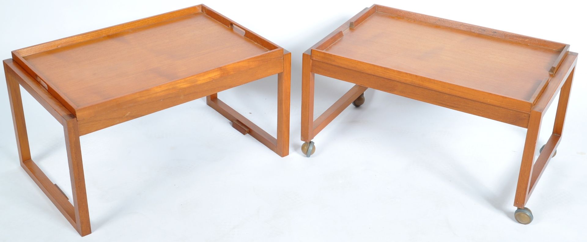 WHITE & NEWTON - MID CENTURY TEAK TEA TROLLEY / SIDE TABLES - Image 6 of 6