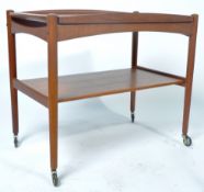 MID CENTURY DANISH TEAK TWO TIER DRINKS / COCKTAIL TROLLY