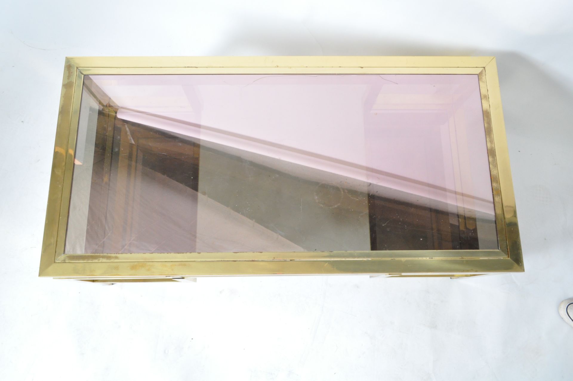 GUY LEFEVRE - MAISON JANSEN - BRASS & LUCITE COFFEE TABLE - Image 6 of 6