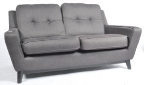 G PLAN - VINTAGE LINE - CONTEMPORARY TWO SEATER SOFA IN CHARCOAL GREY