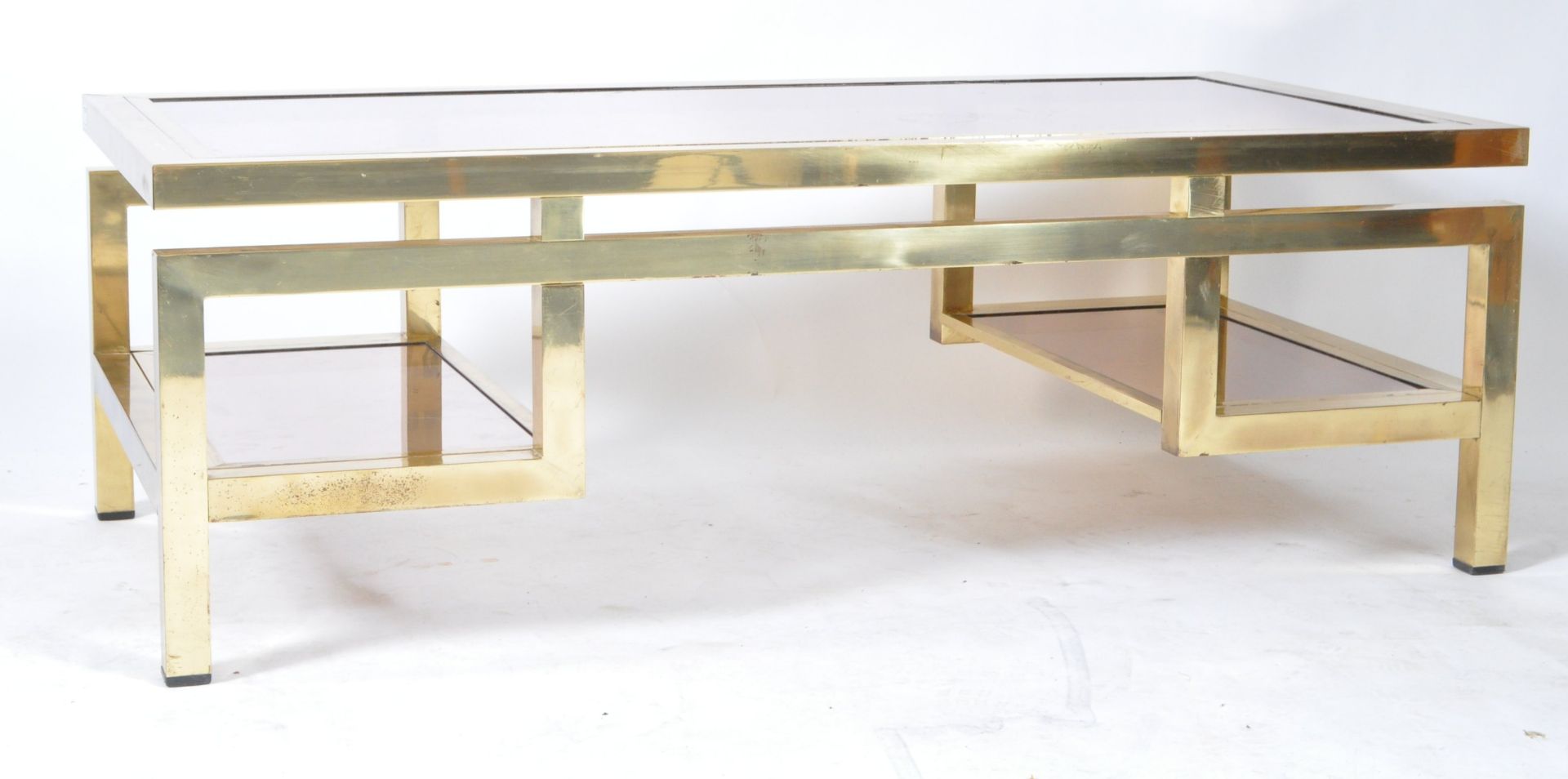 GUY LEFEVRE - MAISON JANSEN - BRASS & LUCITE COFFEE TABLE - Image 2 of 6