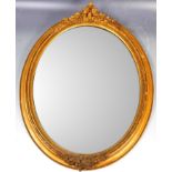 19TH CENTURY VICTORIAN ENGLISH GILT FRAMED OVAL MIRROR