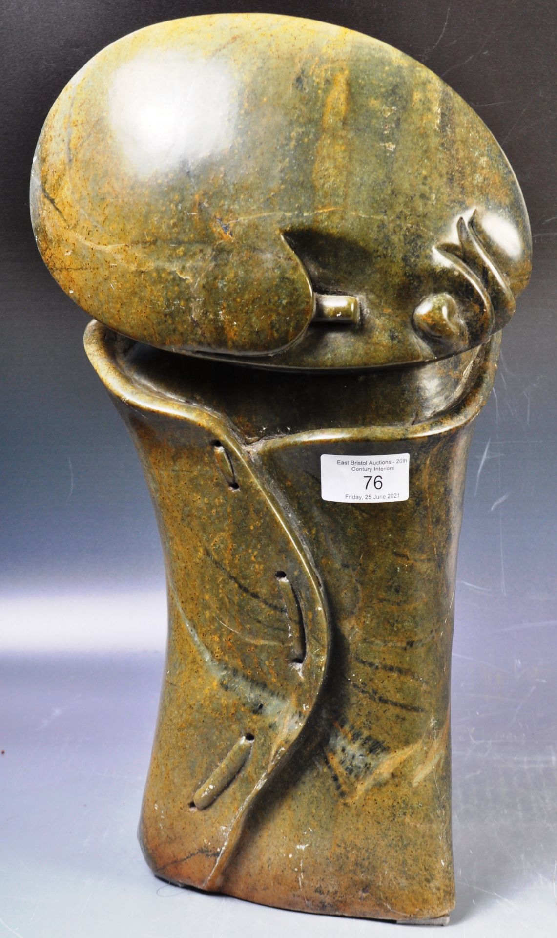 ATTRIBUTED TO DAVID GOPITO ZIMBABWE SHONA STONE FIGURE