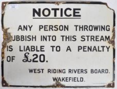 NOTICE - ORIGINAL ENAMEL ADVERTISING SIGN