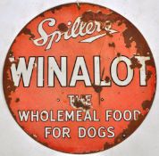 ORIGINAL WINALOT SPILLERS CIRCULAR ENAMEL SIGN