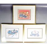 NORVAL MORRISSEAU - CANADIAN ARTIST - SET OF THREE SIGNED PRINTS