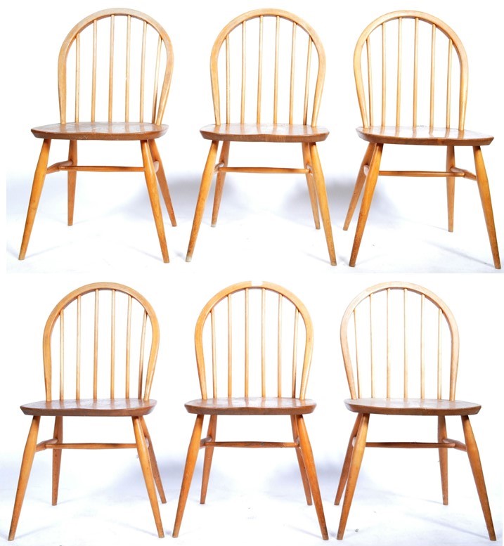 LUCIAN ERCOLANI - ERCOL - SET OF MODEL 370 DINING CHAIRS