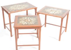 TRANS - TOFTEN - ORIGINAL 1960'S TILE TOP NEST OF TABLES