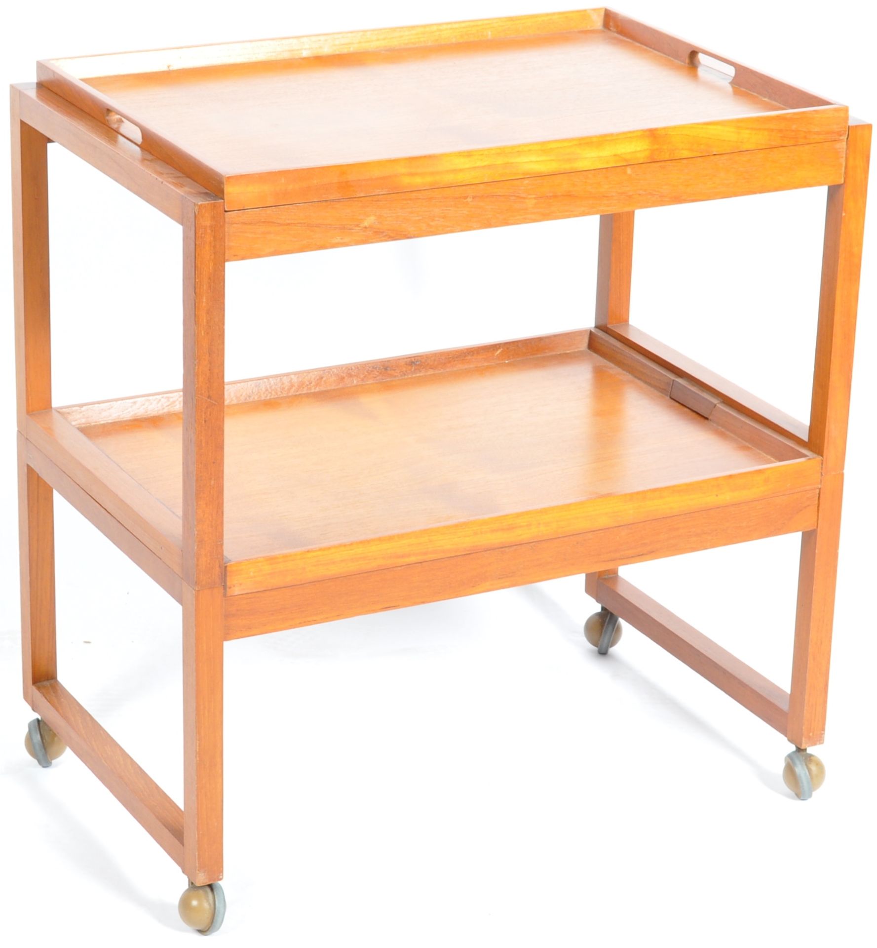 WHITE & NEWTON - MID CENTURY TEAK TEA TROLLEY / SIDE TABLES - Image 2 of 6