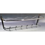 RETRO VINTAGE CHROME SET OF COAT HOOKS WITH LUGGAGE RACK