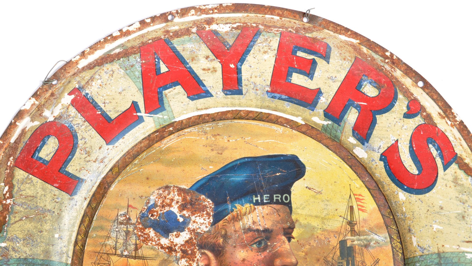 PLAYERS NAVY CUT - ORIGINAL TIN CIRCULAR SIGN - Image 3 of 5