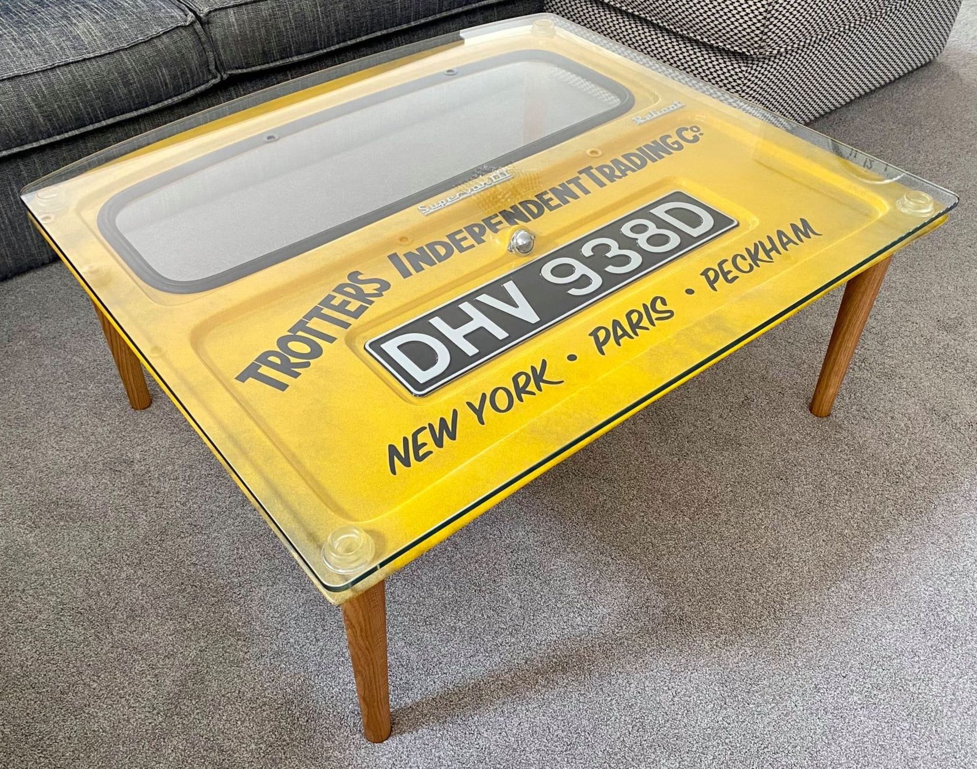 ONLY FOOLS & HORSES - RELIANT REGAL VAN DOOR CUSTOM COFFEE TABLE - Image 2 of 5