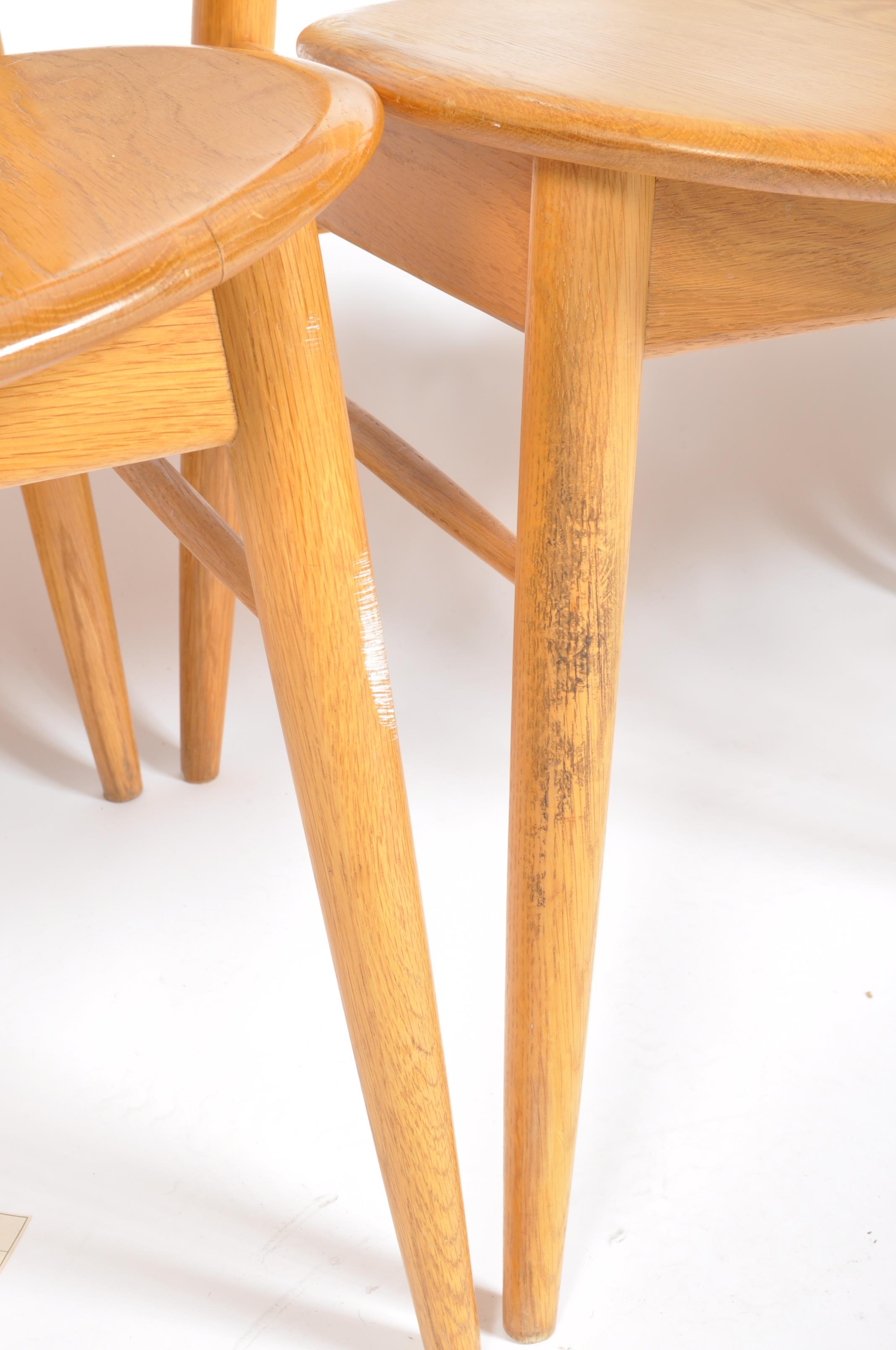 SET OF FOUR RETRO ELM DINING CHAIRS / SIDE CHAIRS - Image 5 of 8