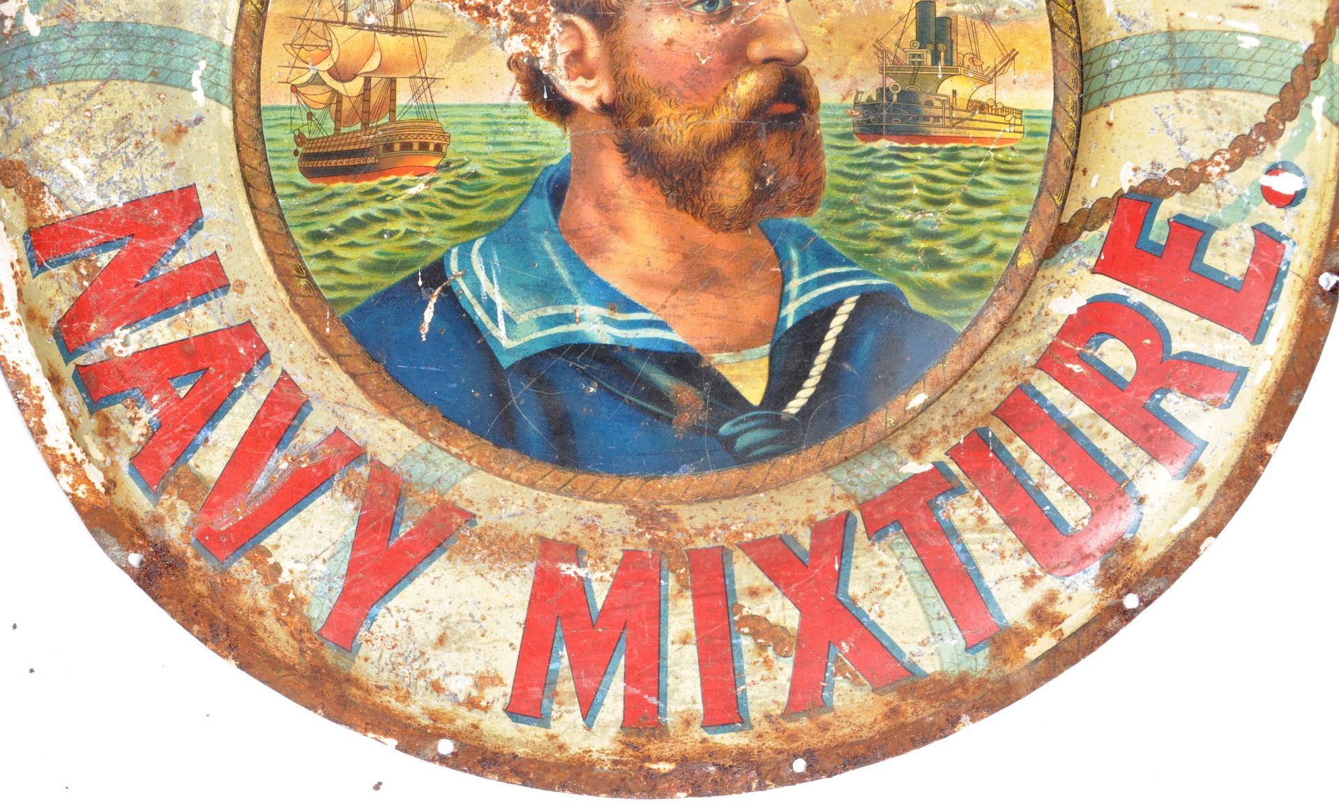 PLAYERS NAVY CUT - ORIGINAL TIN CIRCULAR SIGN - Image 4 of 5