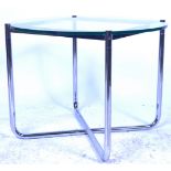 LUDWIG MIES VAN DE ROHE FOR KNOLL STUDIO GLASS AND CHROME TABLE