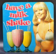 RETRO VINTAGE SHOP DISPLAY CARDBOARD MILKSHAKE SIGN