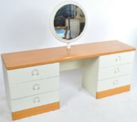 STAG FURNITURE - OAK TOPPED TWIN PEDESTAL DRESSING TABLE